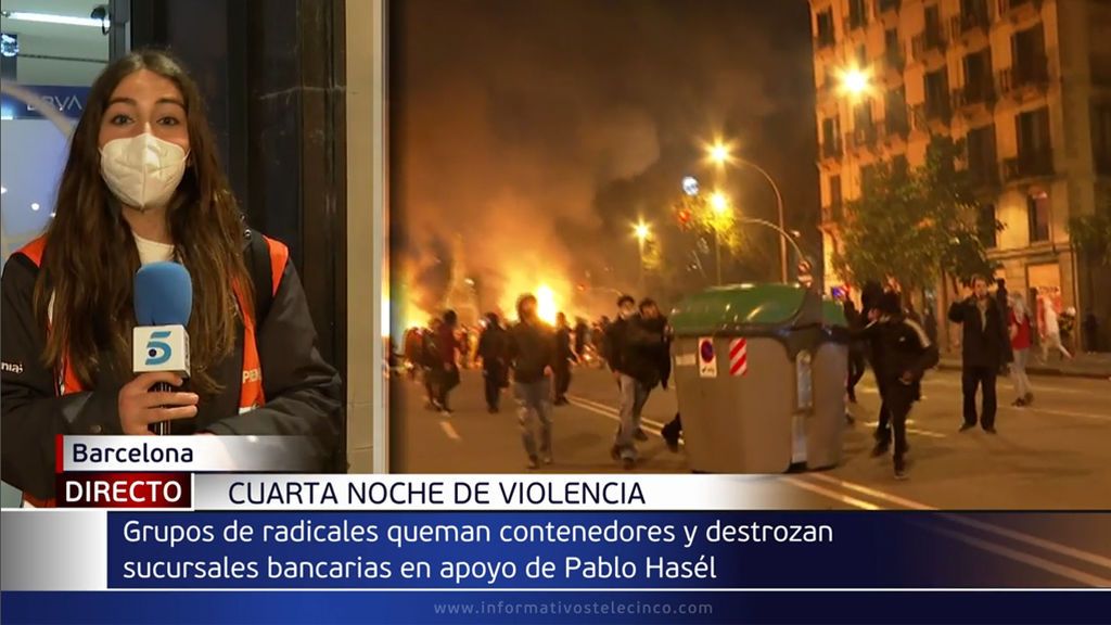 Botellas contra la policía, barricadas, bancos reventados: cuarta jornada de violencia en Barcelona y Girona