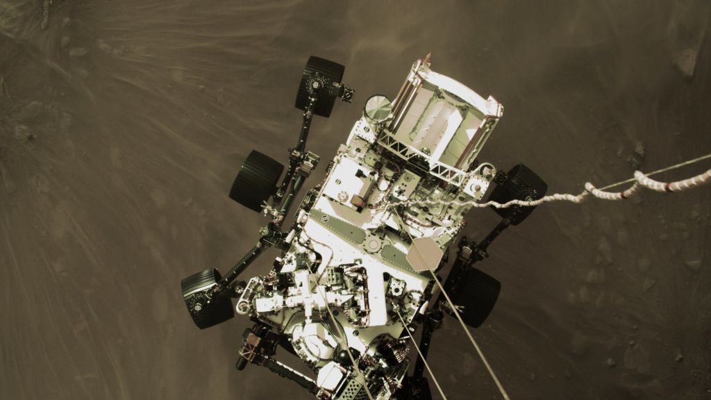 Perseverance aterrizando en Marte