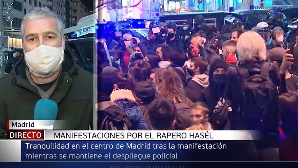 Protestas en Madrid por la encarcelación de Pablo Hasel