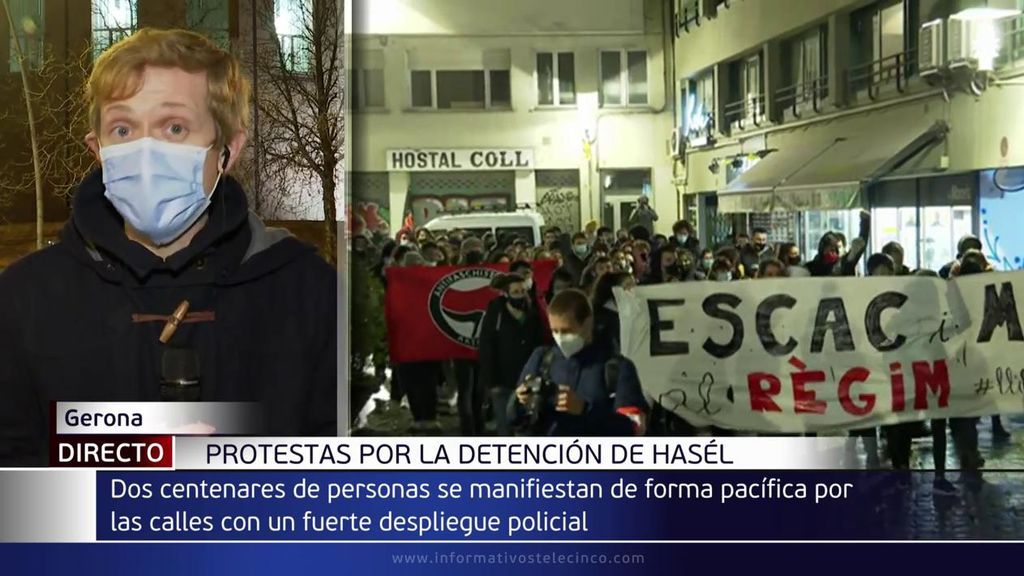 Centenares de personas se vuelven a manifestar en Girona por la libertad de Hasél