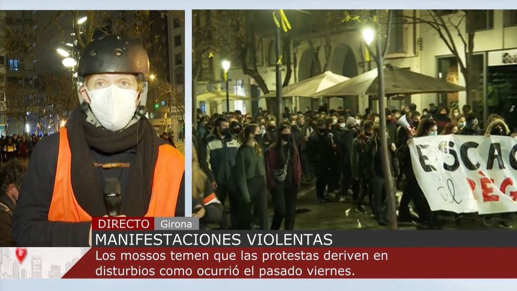 La manifestación de Girona por Hasel acaba ante la Subdelegación del Gobierno