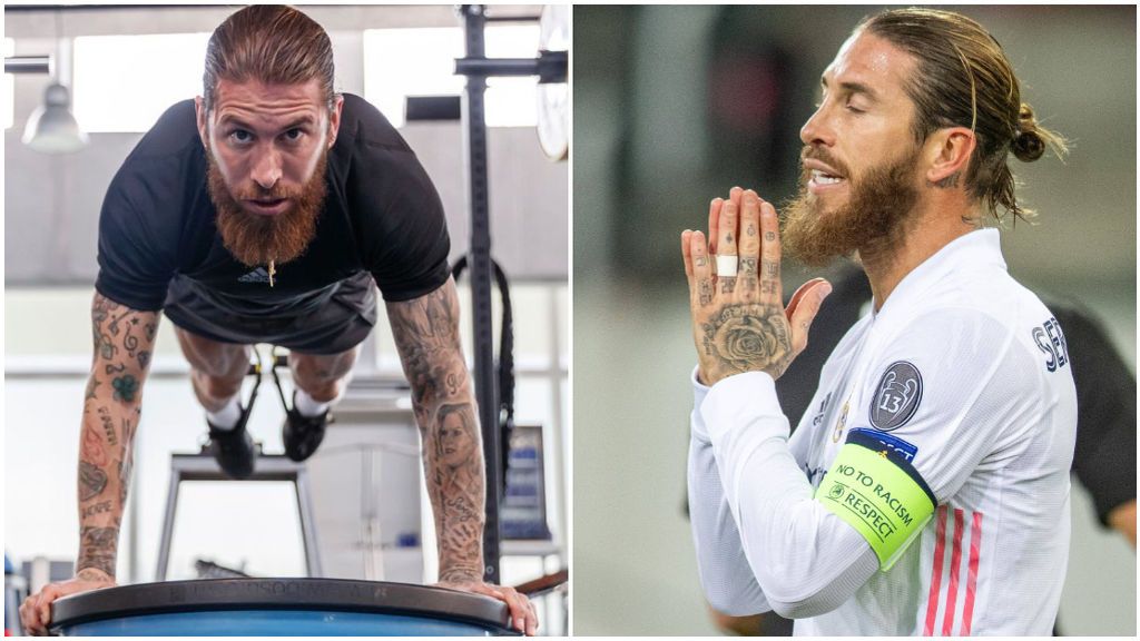 Sergio Ramos se entrena en casa para volver lo antes posible.