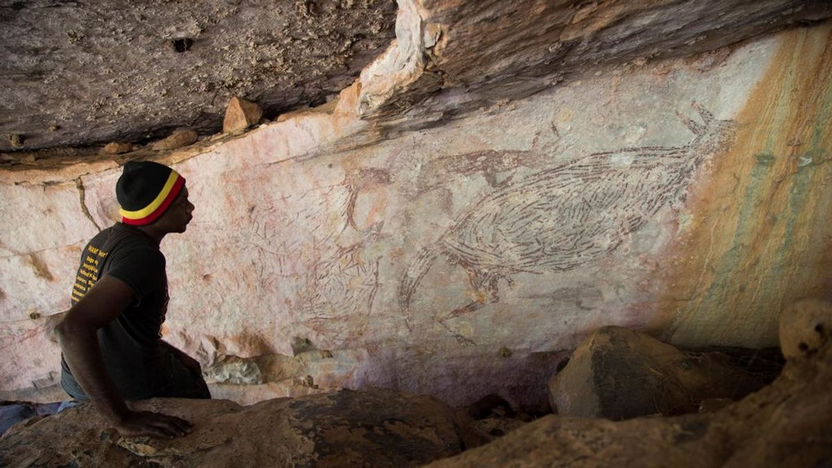 Aparece un canguro pintado hace 17.300 años, la figura rupestre más antigua de Australia Aparece un canguro pintado hace 17.300 años, la figura rupestre más antigua de Australia