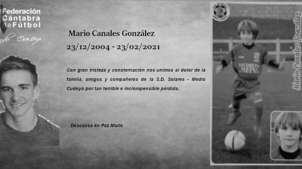 El mundo del fútbol llora la muerte de Mario Canales, futbolista de 16 años de la SD Solares El mundo del fútbol llora la muerte de Mario Canales, futbolista de 16 años de la SD Solares