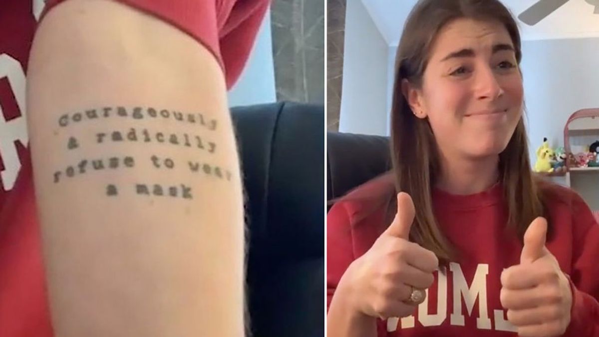 Una mujer lamenta el desafortunado tatuaje que se hizo justo antes de la pandemia