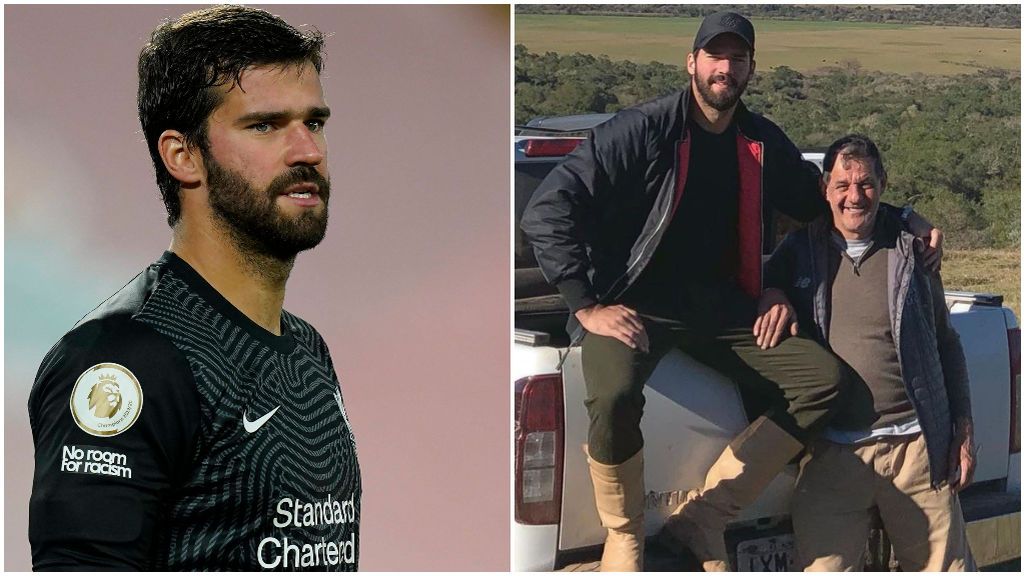 Alisson Becker, junto a su padre en una imagen de Instagram.