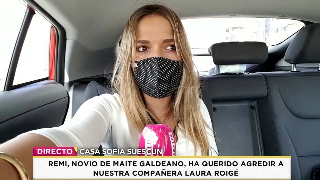 Una reportera vive un tenso momento con el novio de Maite Galdeano