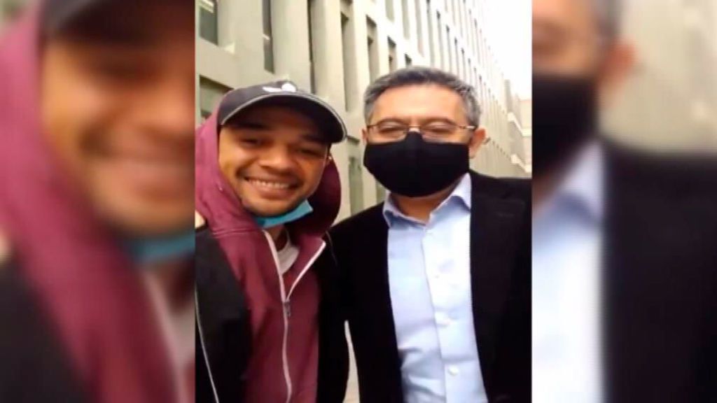 Foto y video de Bartomeu nada mas salir de los juzgados