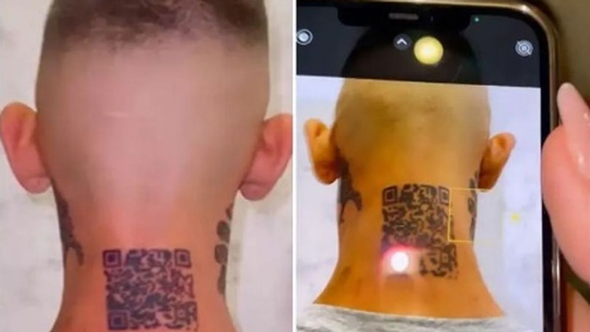 Un 'influencer' se tatúa el código QR de su cuenta de Instagram en la nuca y no funciona