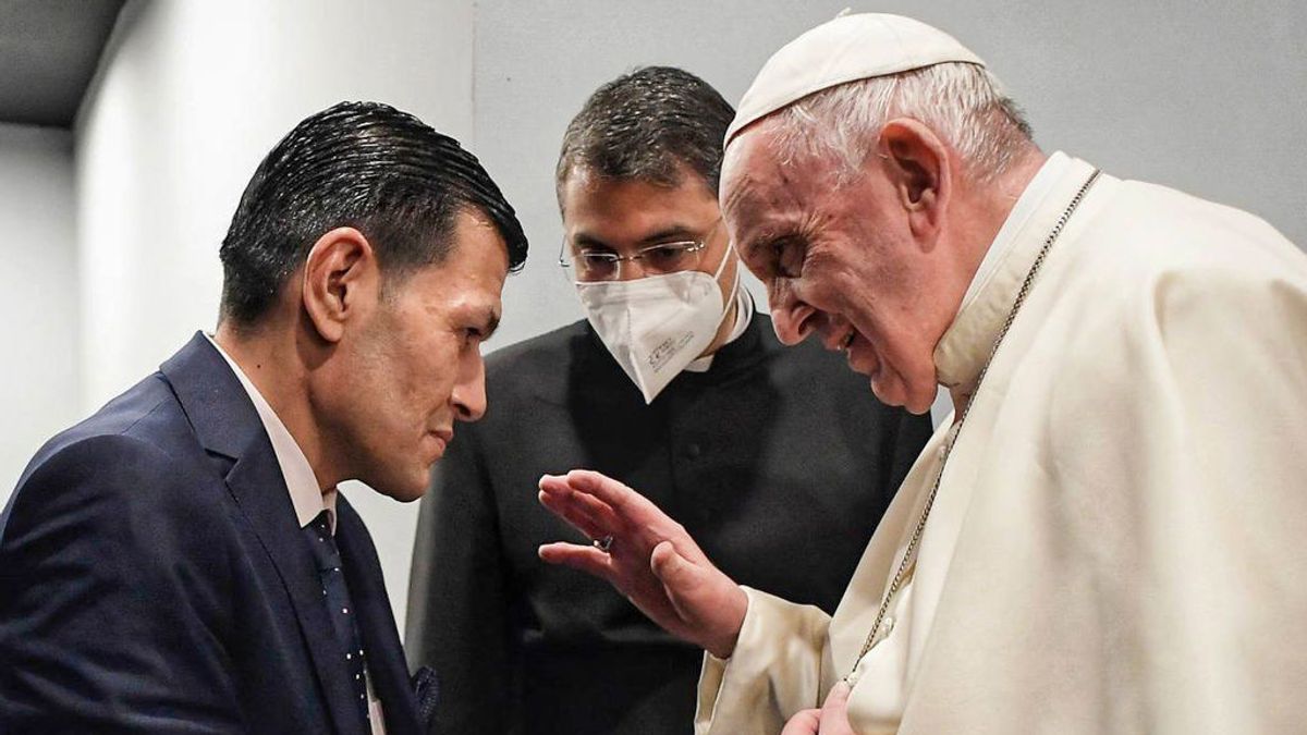 El Papa se reúne en Irak con el padre de Aylan, el niño ahogado en 2015 cuando trataba de llegar a Europa El Papa se reúne en Irak con el padre de Aylan, el niño ahogado en 2015 cuando trataba de llegar a Europa