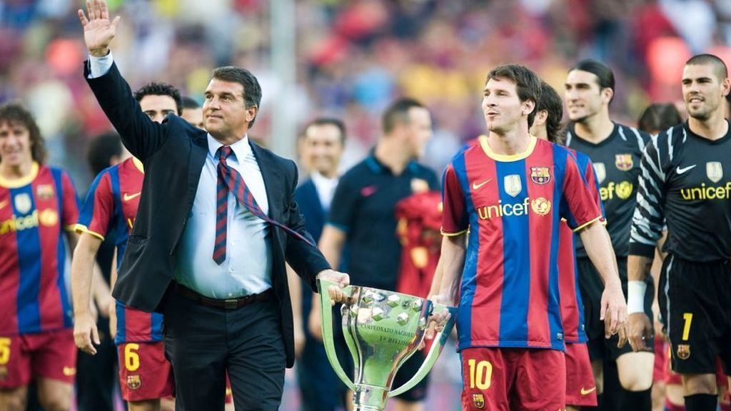 Leo Messi y Joan Laporta en su primera etapa