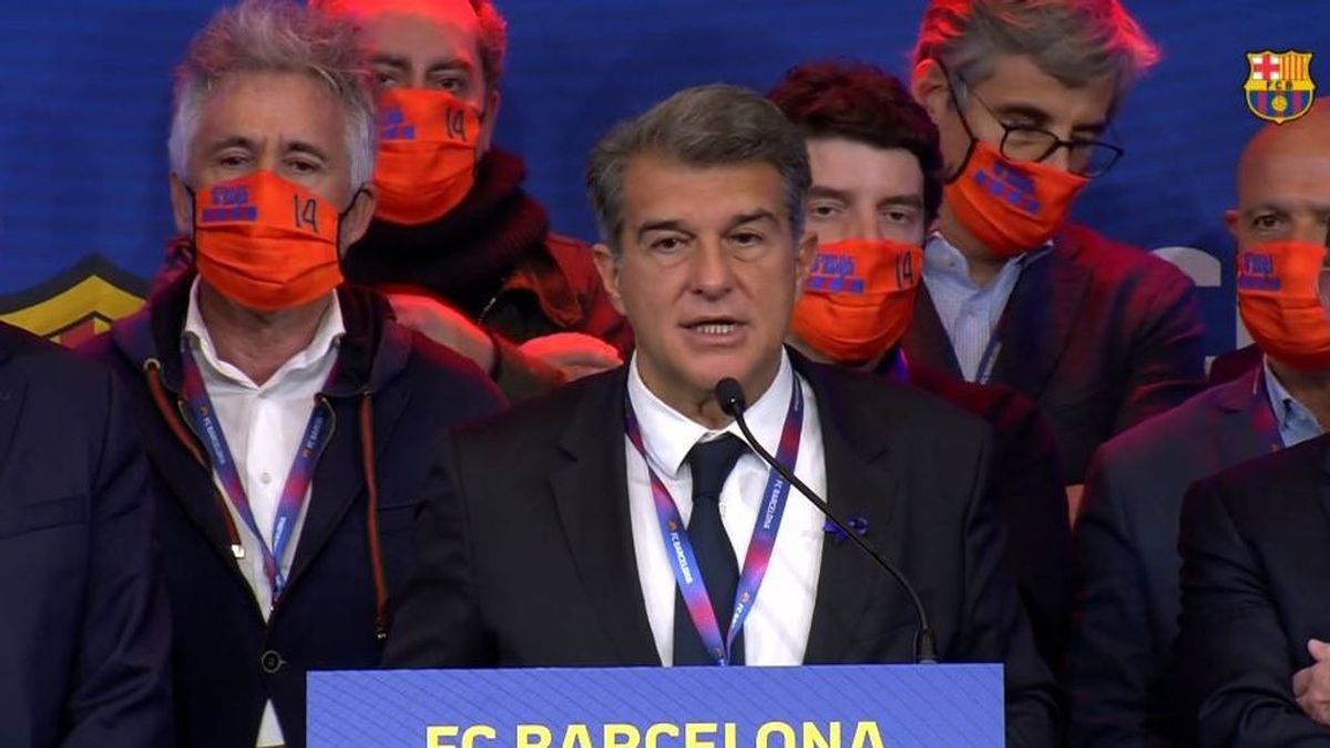 Joan Laporta, tras proclamarse presidente del Barça: Joan Laporta, tras proclamarse presidente del Barça: