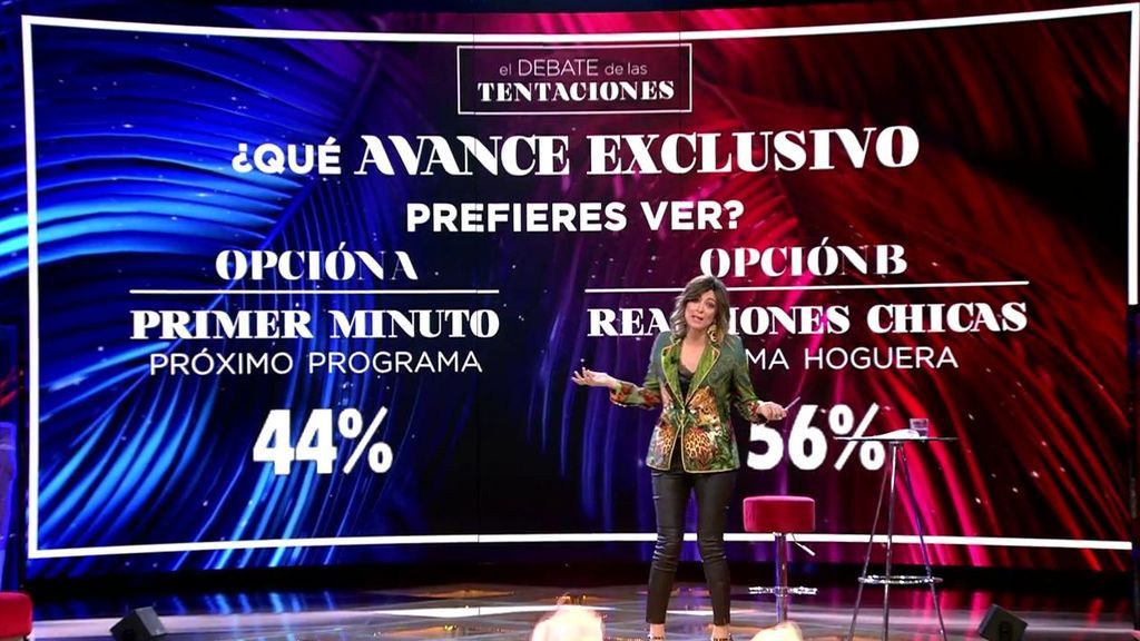 La audiencia decide qué avance exclusivo ver con sus votos a través de la web: la reacción de las chicas en las hogueras