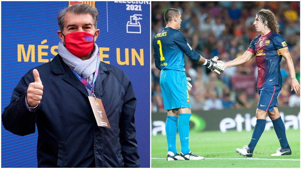 Laporta cuenta con Puyol y Valdés en su equipo.