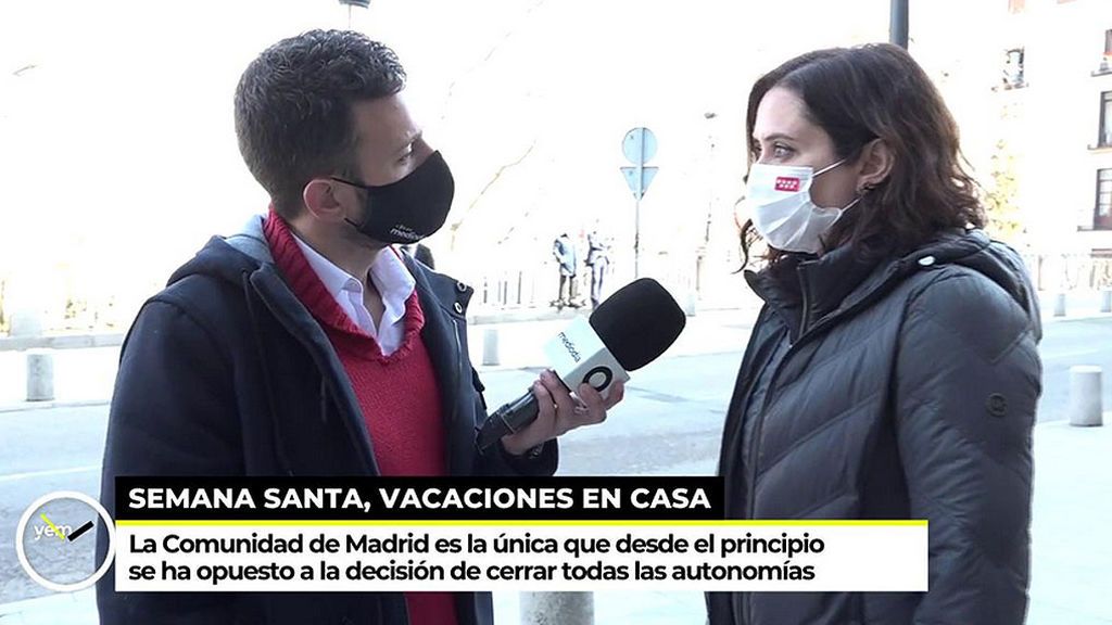 Díaz Ayuso no entiende las medidas sanitarias de Semana Santa