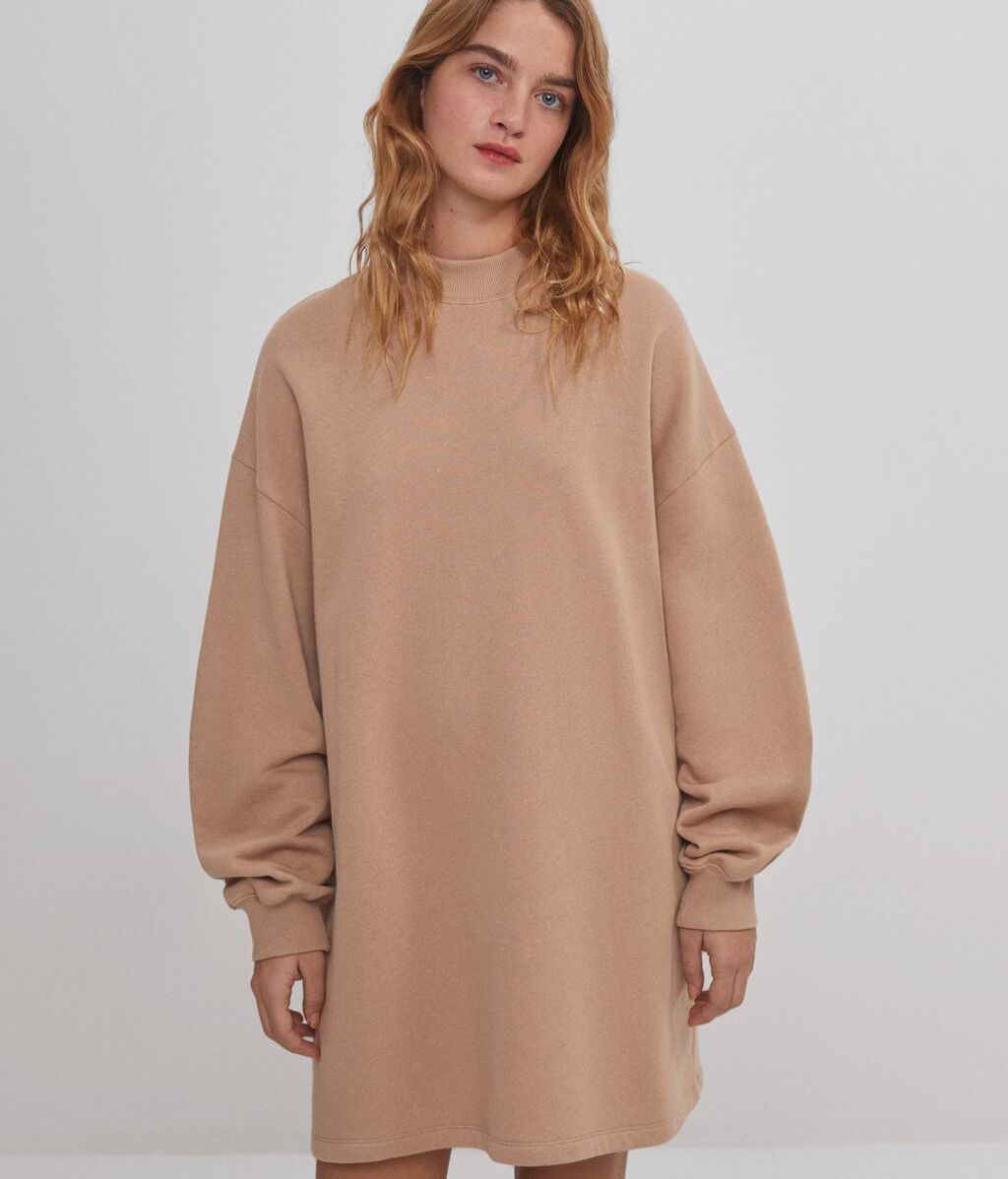 BERSHKA-CAMEL-SUDADERA-MIDI