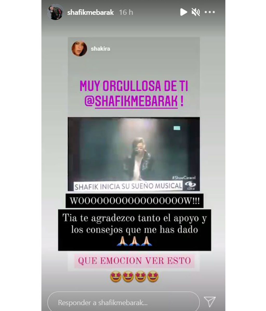 Shakira apoya a su sobrino Shafik Mebarak en el lanzamiento de su primer single