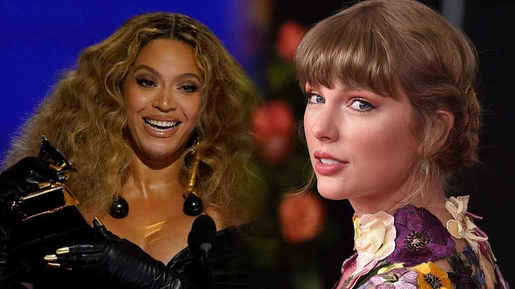Taylor Swift, con flores en la mascarilla, reacciona a la victoria histórica de Beyoncé