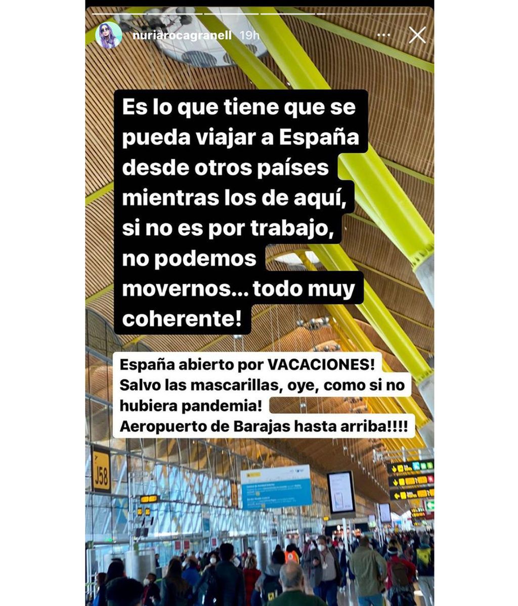 Nuria Roca critica las restricciones de movilidad del Gobierno