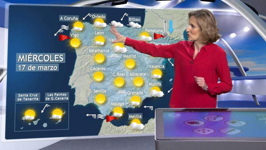 El miércoles se acelera el viento y baja la cota de nieve en España