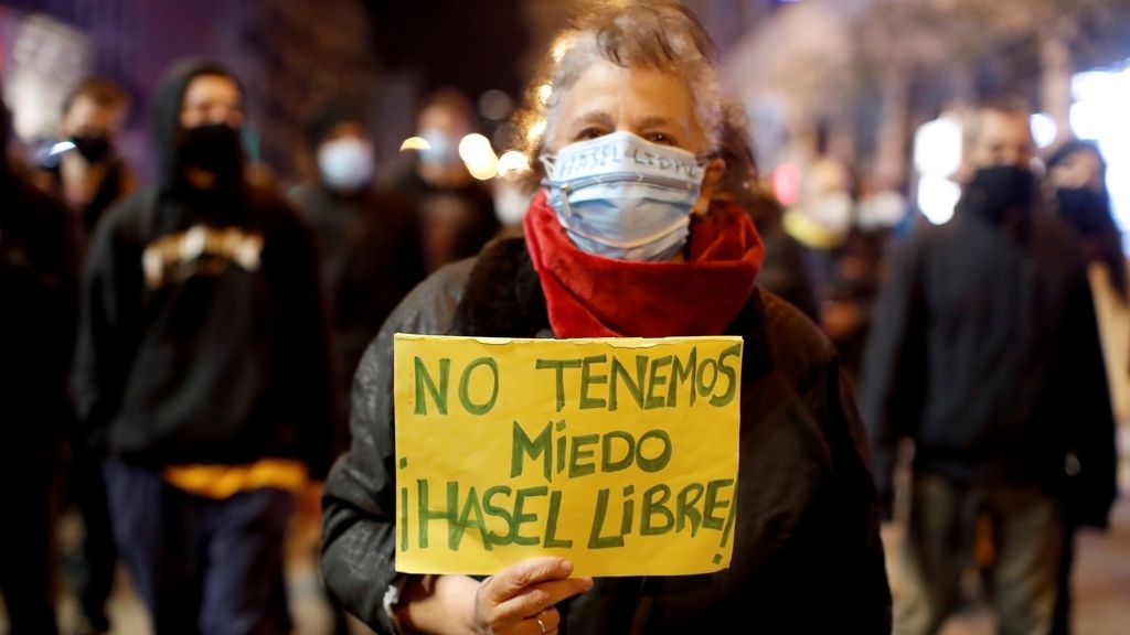 Manifestaciones en varios lugares de España para pedir la libertad de Pablo Hasél
