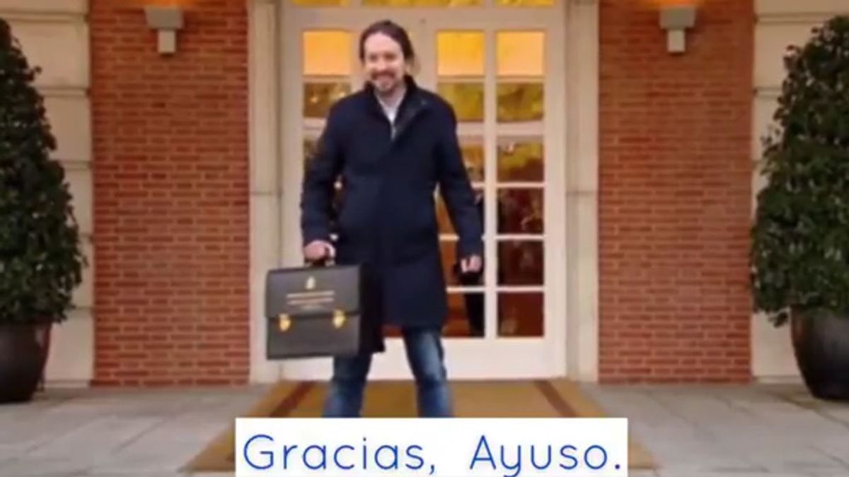 "Gracias, Ayuso": el vídeo en clave de humor con el que el PP se despide de Iglesias en Moncloa