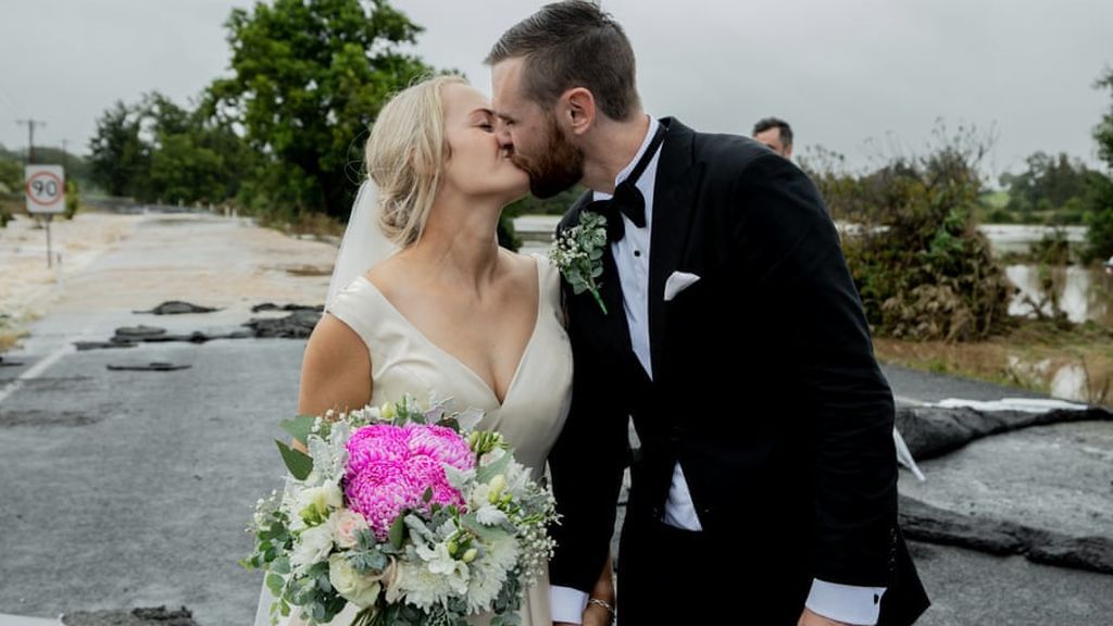 La boda en las inundaciones en Australia