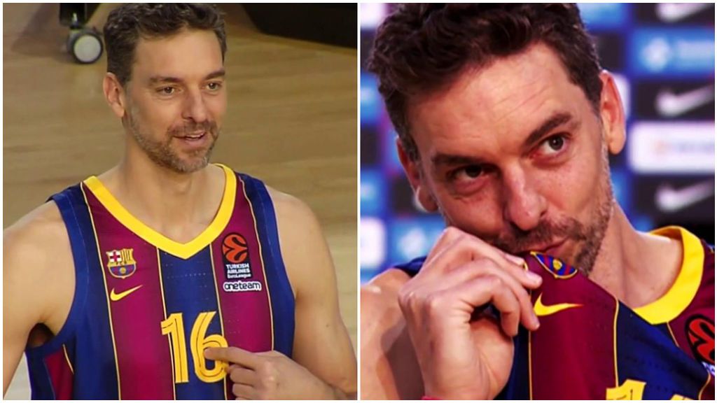 Pau Gasol, presentado como jugador del Barcelona.