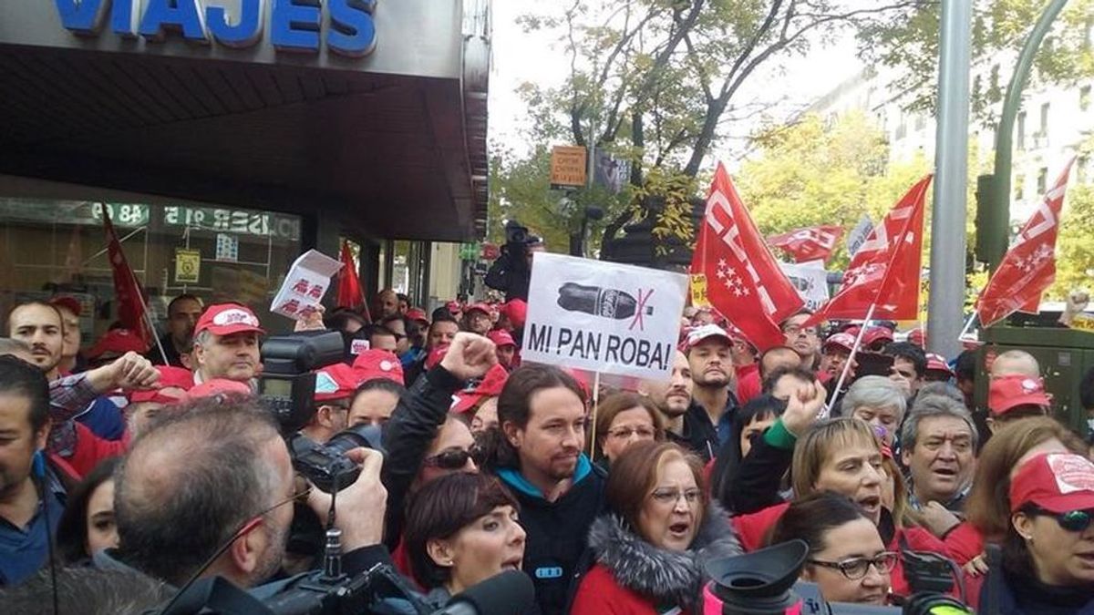 Imagen de una protesta de los trabajadores de Coca Cola Imagen de una protesta de los trabajadores de Coca Cola