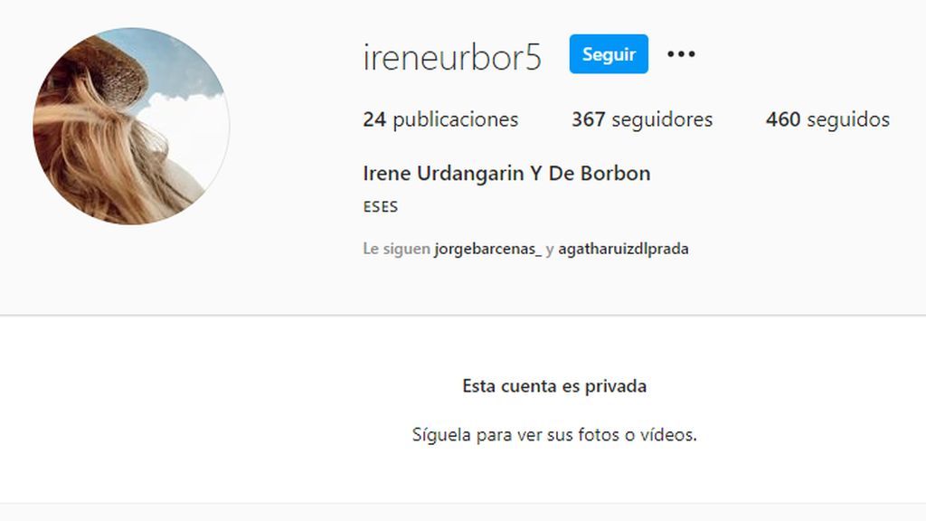 Irene Urdangarín, hija de Iñaki y Cristina, también tiene una cuenta