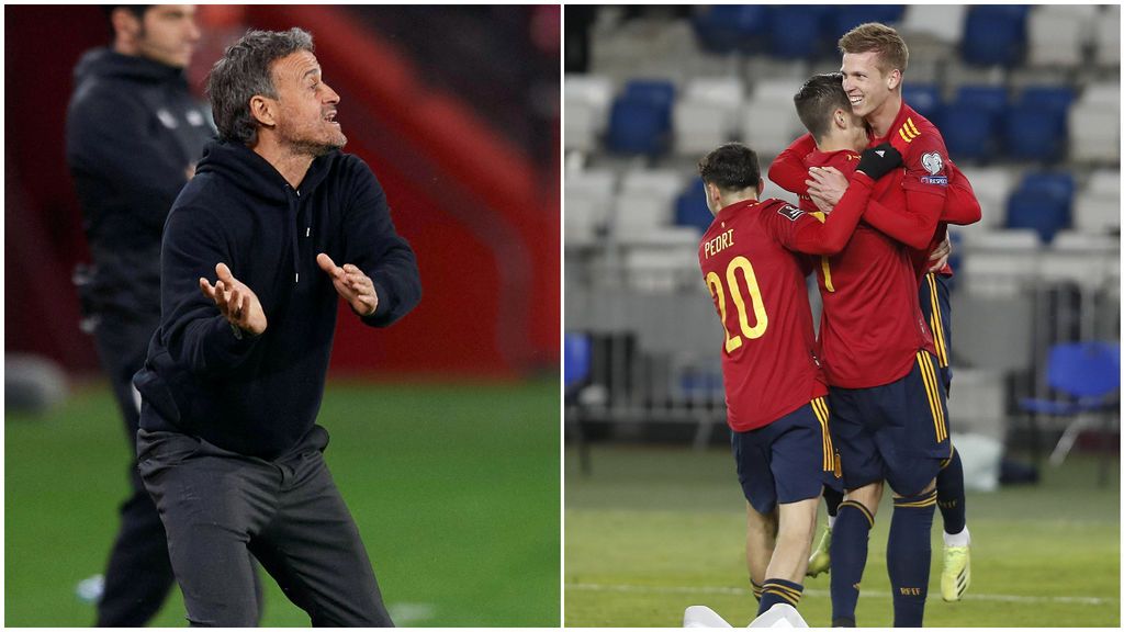 El sufrimiento de Luis Enrique en el banquillo que desembocó en euforia tras el gol de Dani Olmo