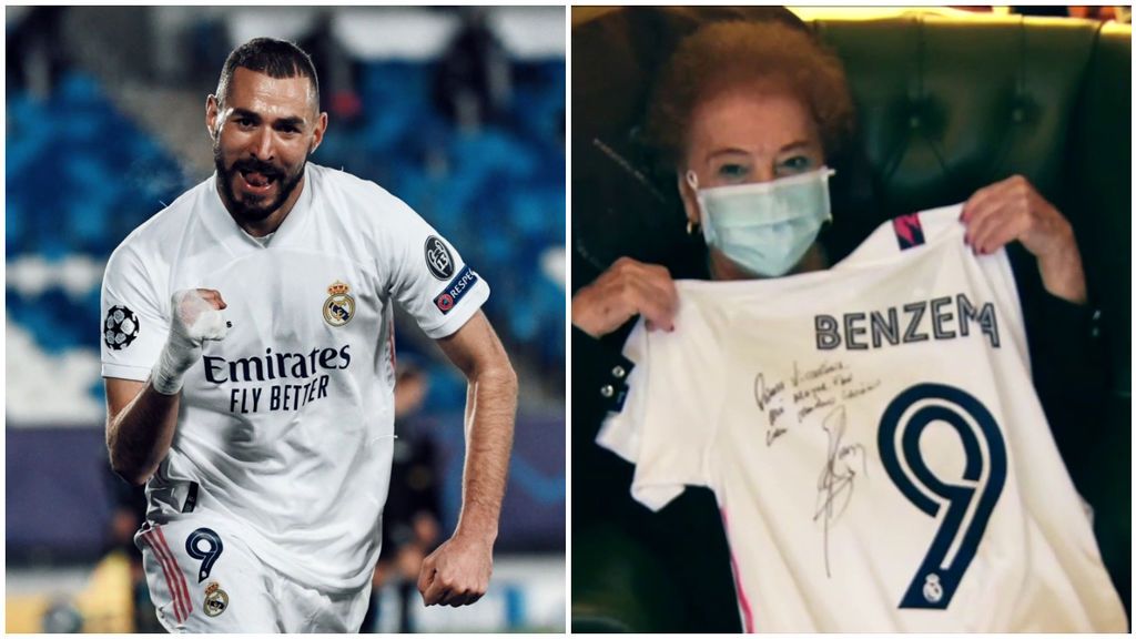 El gran gesto de Benzema con Victoriana, la fan de 100 años del Real Madrid: "Me encanta Benzema por cómo juega y lo golfo que es"