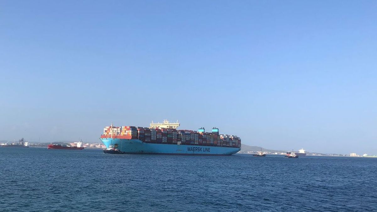 Llegada a Algeciras de un buque atascado en Suez Llegada a Algeciras de un buque atascado en Suez
