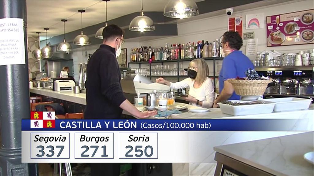 Castilla y León cierra el interior de la hostelería en 21 municipios por la elevada tasa de contagios