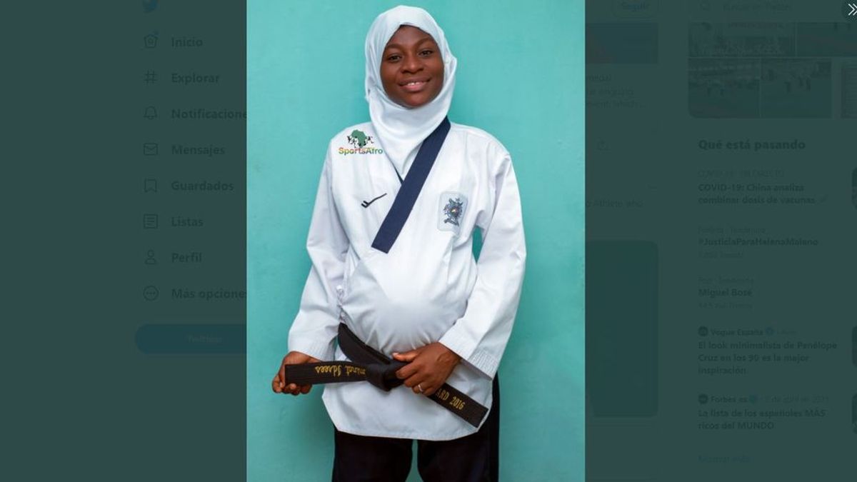 Una atleta nigeriana embarazada de 8 meses gana la medalla de oro en un torneo de taekwondo