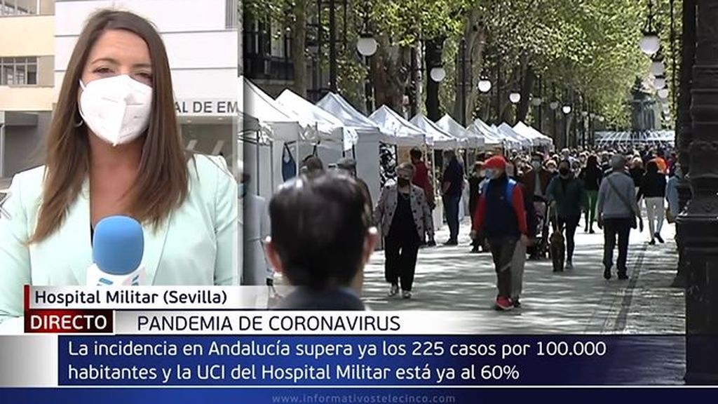La incidencia en Andalucía supera los 225 casos por 100 000 habitantes: la UCI del Hospital Militar está al 60%