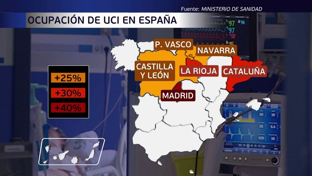 Mapa España evolución de las UCI
