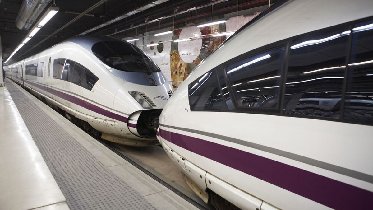 Trenes AVE en una estación Trenes AVE en una estación