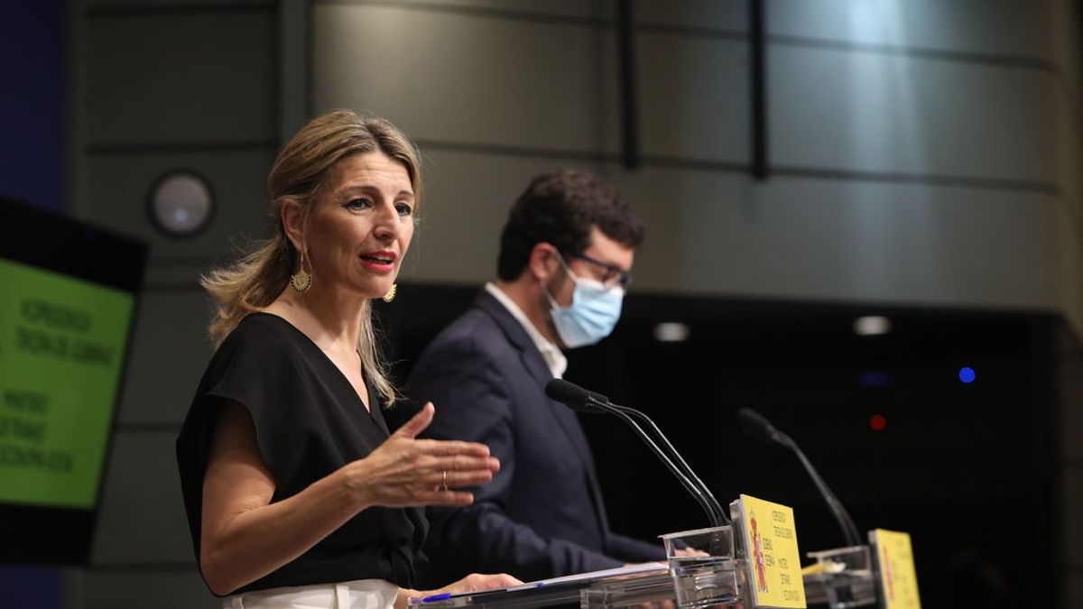 Yolanda Díaz afirma que el número de trabajadores actualmente en un ERTE baja de los 700.000 Yolanda Díaz afirma que el número de trabajadores actualmente en un ERTE baja de los 700.000