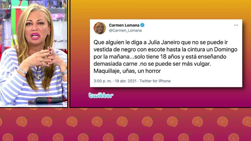 Belén Esteban defiende a Julia Janeiro de las críticas de Carmen Lomana