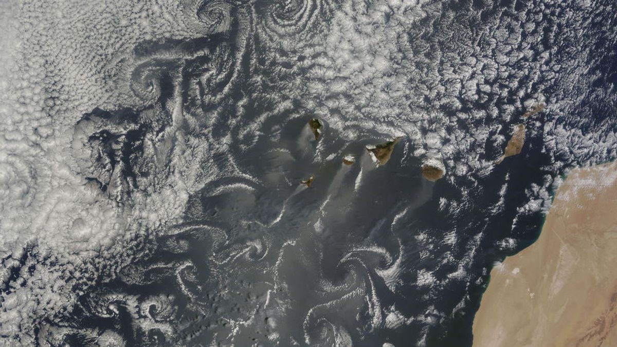 Vórtices de von Kármán: ¿cómo se forman estas nubes arremolinadas en torno a las Canarias?