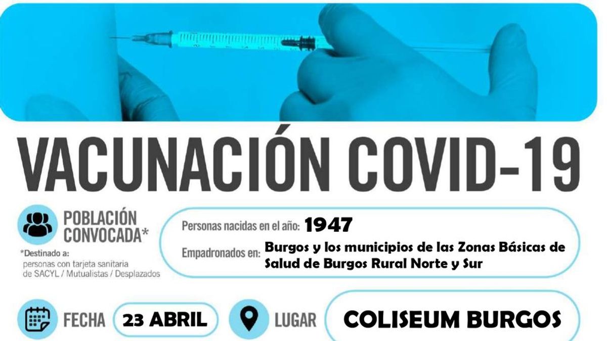 Burgos opta por ser práctico a la hora de citar a sus ciudadanos para vacunarse Burgos opta por ser práctico a la hora de citar a sus ciudadanos para vacunarse