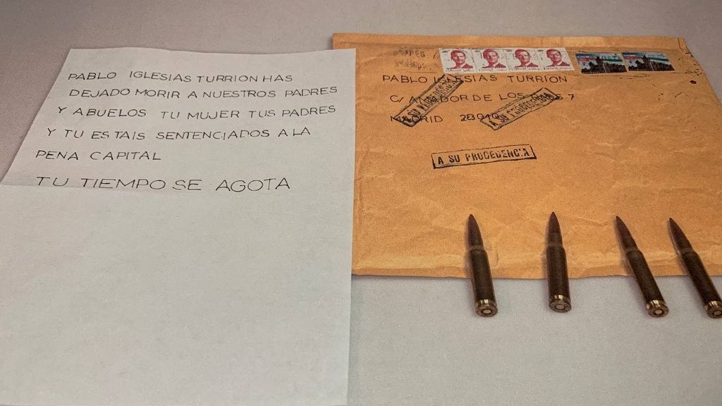 La carta con la amenaza de muerte a Pablo Iglesias