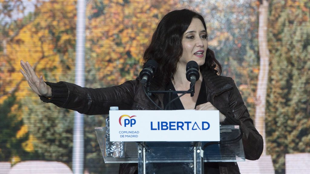 Isabel Díaz Ayuso en un acto del PP