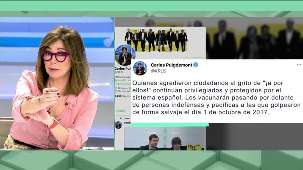 Ana Rosa no da crédito con Puigdemont: "Es un enfermo"