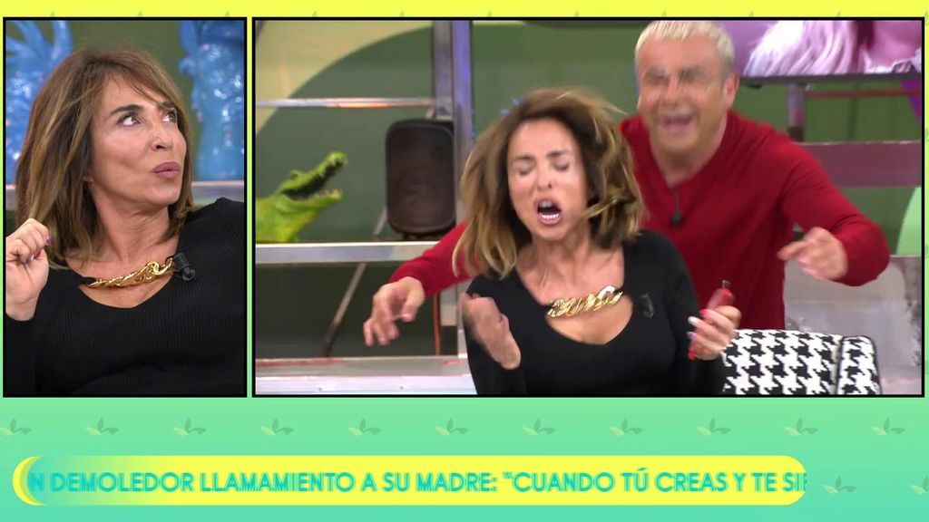 María Patiño vuelve a caer: ¡Jorge Javier le da un gran susto en directo!