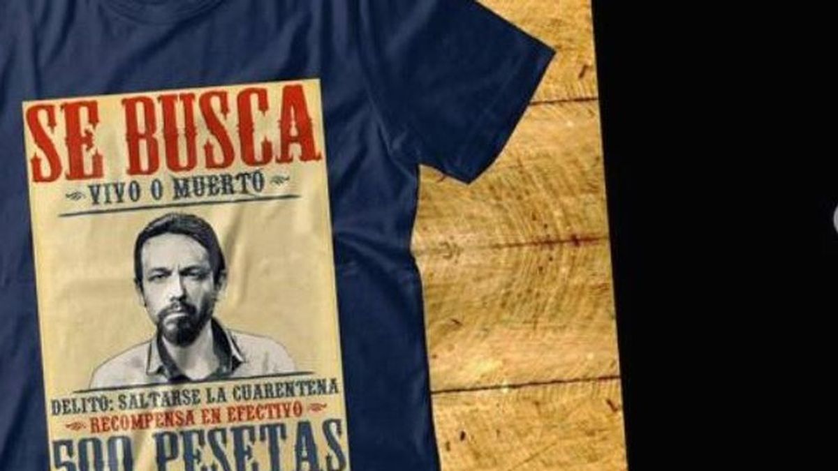 Facua denuncia la venta de camisetas con Pablo Iglesias en una diana y la frase "se busca vivo o muerto"
