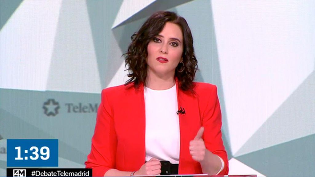 Isabel Díaz Ayuso en el debate del 4M