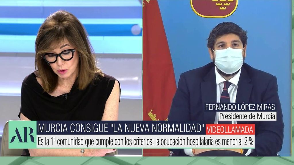 El presidente de la Región de Murcia detalla la mejorada situación de la comunidad