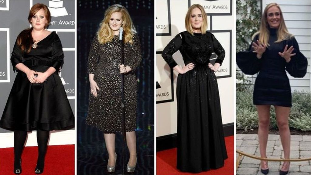 La evolución física de Adele, con su mítico vestido negro